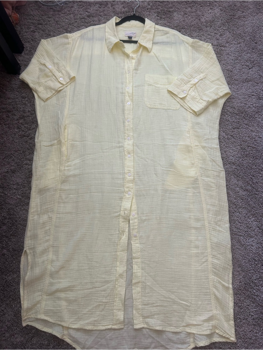 Universal Thread Women’s Pale Yellow Midi Shirt Dress